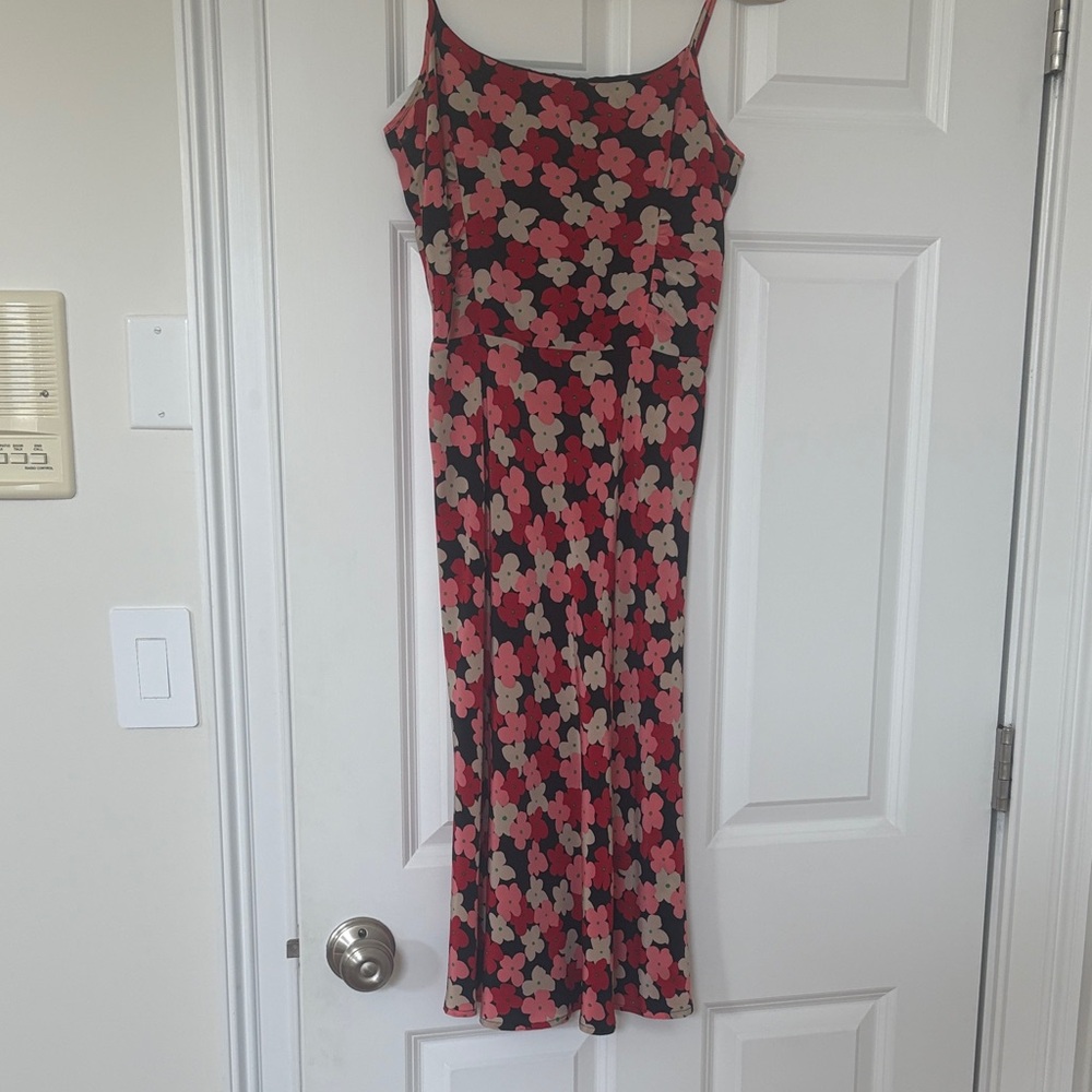 Laundry By Shelli Segal Floral Midi Dress - Pink, Red and Black